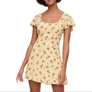 Sunday Best strawberry Flutter Sleeve Mini Dress